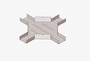 Лоток крестообразный замковый глухой КМЗГ 200х100 УТ1,5, оцинкованный лист, S1,0