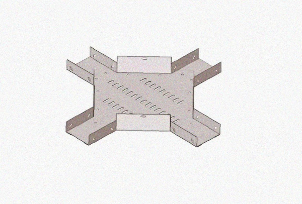 Лоток крестообразный замковый глухой КМЗГ 200х100 УТ1,5, оцинкованный лист, S1,0