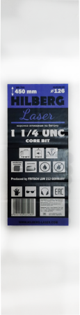 Коронка алмазная 126*450 Laser 1 1/4 UNC HD716 Hilberg