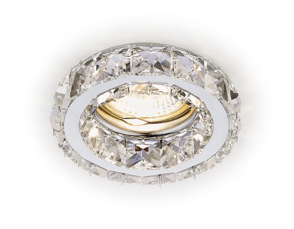 Встраиваемый точечный светильник K112 CL/CH хром/прозрачный хрусталь MR16 Ambrella Light