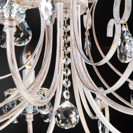 Люстра с хрусталем 5*E14 60Вт белый с золотом IP20 Alda (3305/5 белый с золотом) Eurosvet