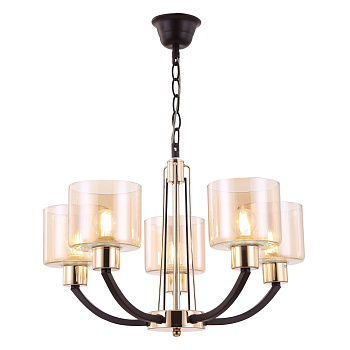 Люстра 5*E27 60Вт Черный и Хром IP20 Teodora FR5003PL-05B Freya