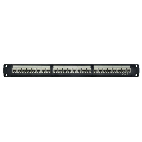Патч-панель модульная 19", 1U, CAT6, 24 порта RJ45, экранированная DKC