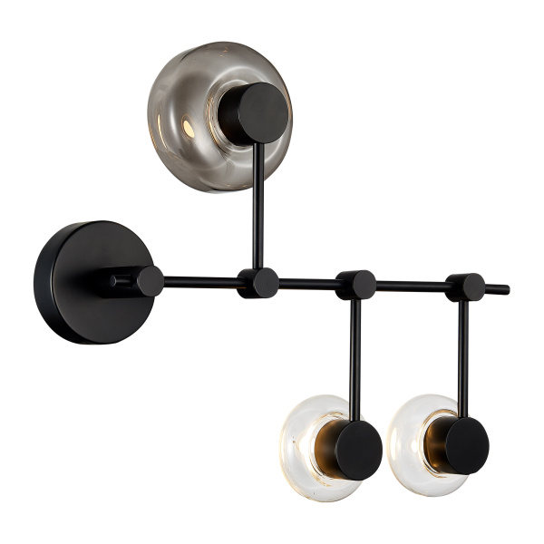 Светильник настенно-потолочный Черный/Дымчатый, Прозрачный LED 3*3Вт 3000К SL6005.401.03 ST LUCE