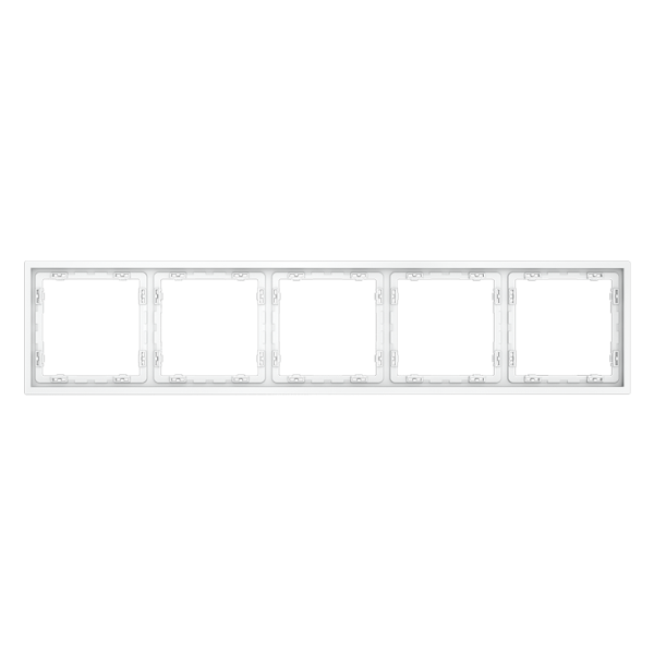 Рамка пластиковая Voltum S70 на 5 постов, (белый матовый)