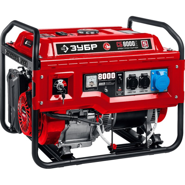 СБ-8000Е бензиновый генератор с электростартером, 8000 Вт, ЗУБР