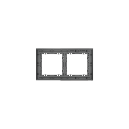 Рамка стеклянная Voltum S70 на 2 поста, (графит, стекло)