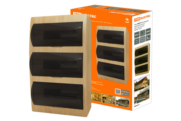 Бокс ЩРН-П-36 модулей навесной пластик IP41 "Эко" (сосна) TDM Бокс ЩРН-П-36 модулей навесной пластик IP41 "Эко" (сосна) TDM