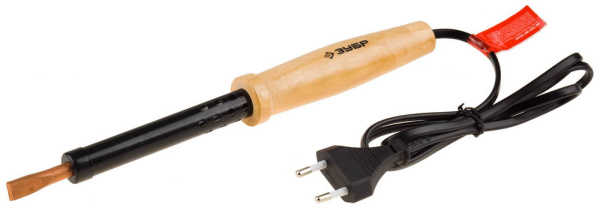 Электропаяльник 100Вт, с деревянной рукояткой, клин ЗУБР