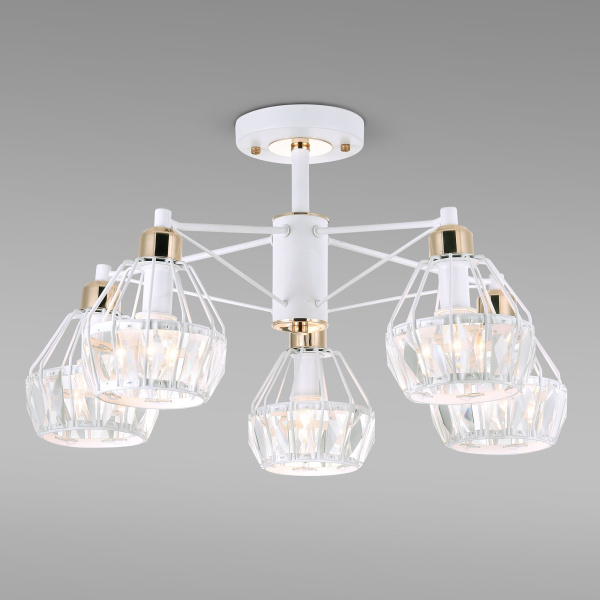 Потолочная люстра с хрусталем 5*E14 60Вт белый IP20 Lord (70075/5 белый) Eurosvet