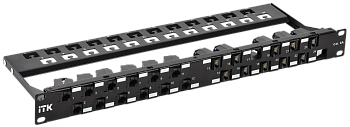ITK 1U Патч-панель укомплектованная кат.6A UTP 24 порта угловая