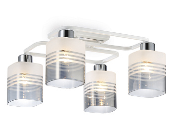 Светильник потолочный TR303205/4 WH/CH/SM/FR белый/хром/дымчатый/белый матовый E27*4 max 60W 370*370*200 Ambrella Light