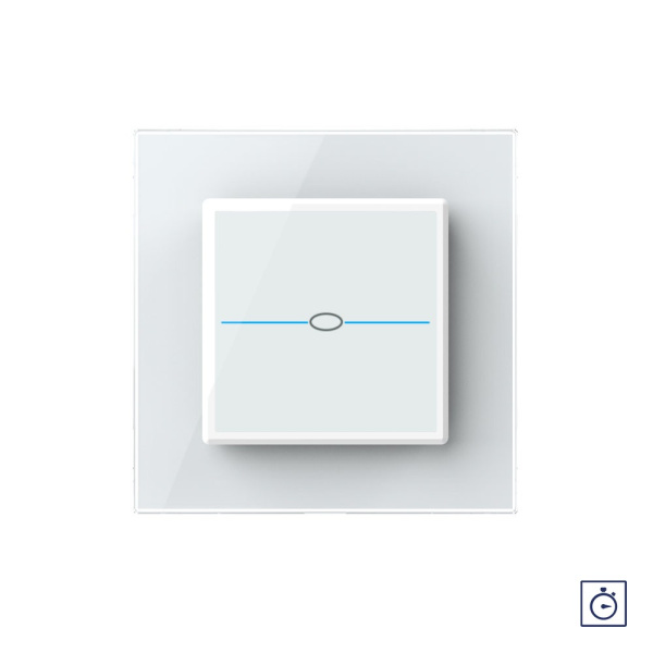 Сенсорный выключатель с таймером Quadro 1 клавиша 1 модуль Белый Livolo