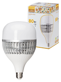 Лампа светодиодная T-80 Вт-230 В-4000 К–E27 (130x223 мм) Народная TDM