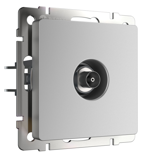 ТВ-розетка проходная (серебряный) СУ IP20 Werkel