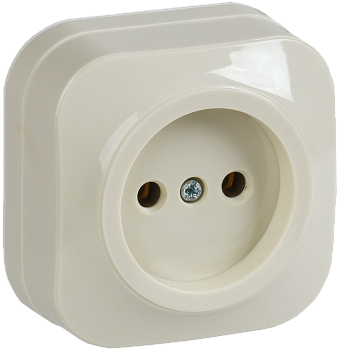Розетка одноместная ОУ РС20-2-ХК без з/з 10А GLORY кремовый IEK