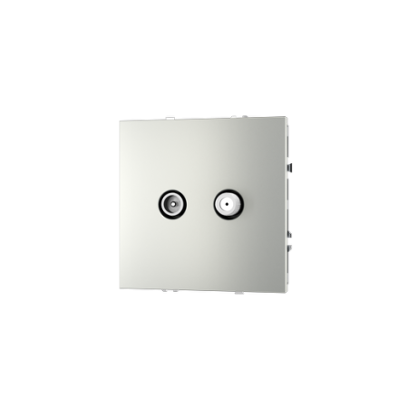 Розетка телевизионная встраиваемая Voltum S70 оконечная TV+SAT, (сталь)