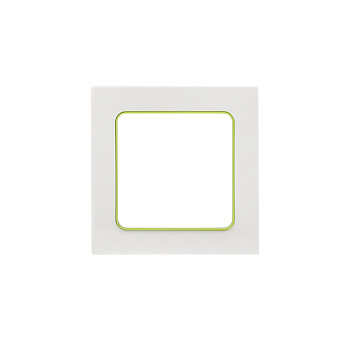 Стокгольм Рамка 1-местная белая с линией цвета зеленый EKF