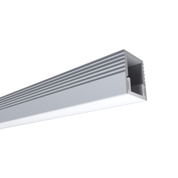 08-38 Профиль алюминиевый для светодиодной ленты, П-образный , накладной, серебро, 7,8х9мм, 2м, шир. ленты до 5мм, индивидуальная упаковка (рассеивате