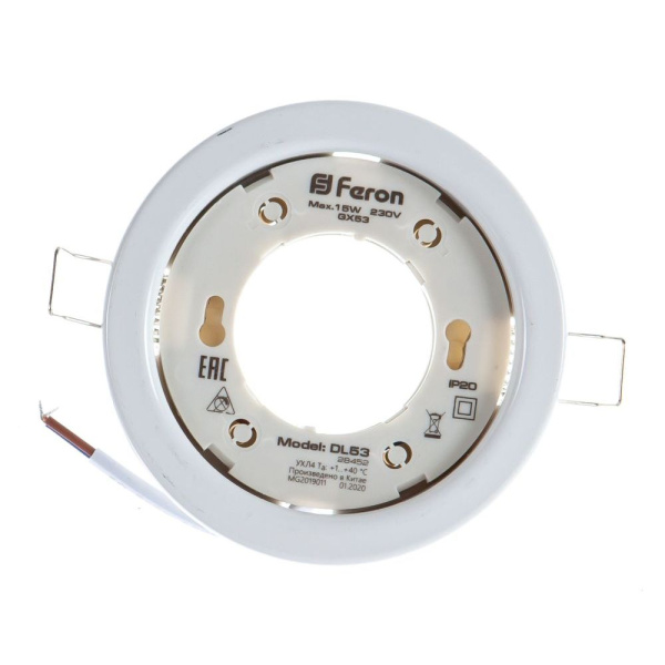 Светильник встр. Feron DL53 потолочный GX53 белый (упак)