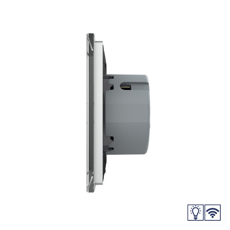 Сенсорный радиоуправляемый диммер 1 клавиша 1 пост Серый Livolo