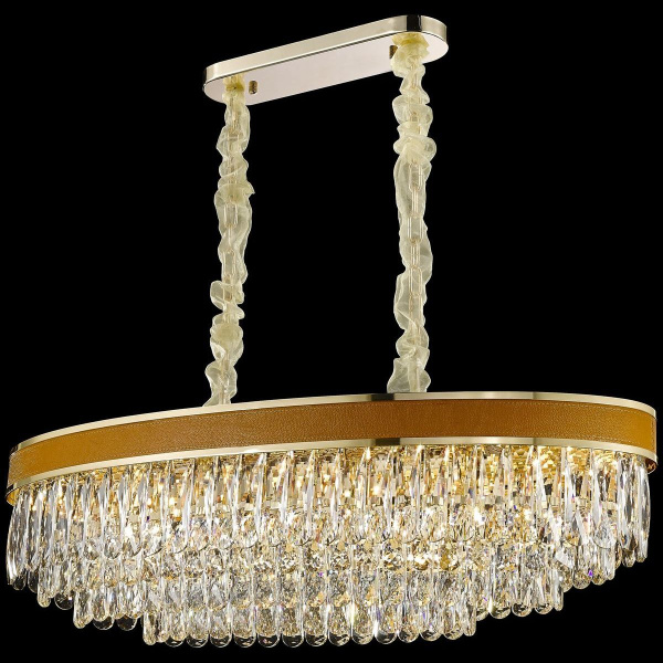 Люстра подвесная Матовое золото, Абрикосовый/Прозрачный E14 12*40Вт WE136.12.303 WERTMARK