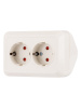 Розетка угловая двойная 2П+3 открытой установки с з/ш IP20 250В 16А сл. кость "Ладога" TDM