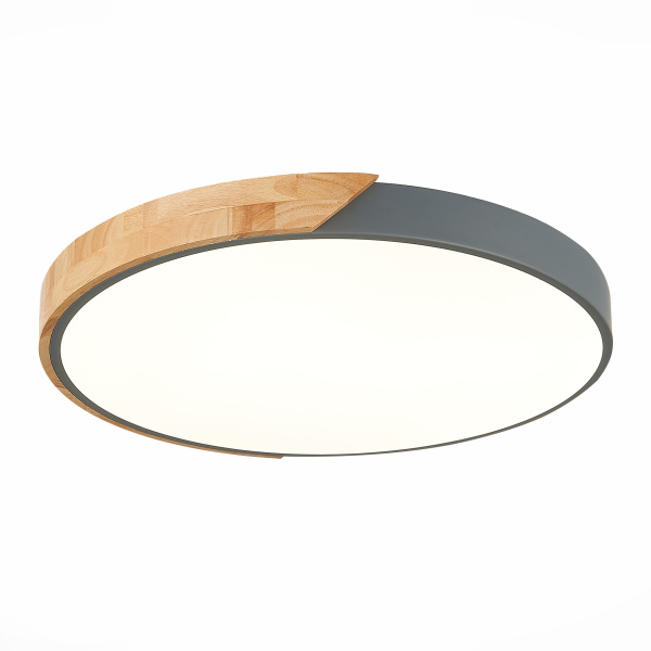 Светильник потолочный Серый, Светлое дерево/Белый LED 1*45Вт 3000K/4000K/6000К SLE200972-01 EVOLUCE