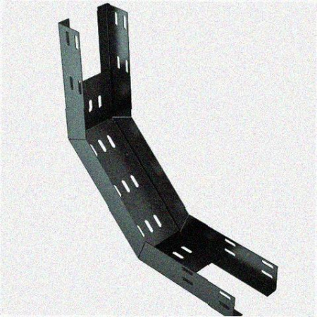 Лоток перфорированный КП 400х65-90 УХЛ2,5 для поворота трассы вверх на 90, оцинкованный лист S1,5