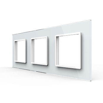 Рамка для розетки тройная белая Livolo