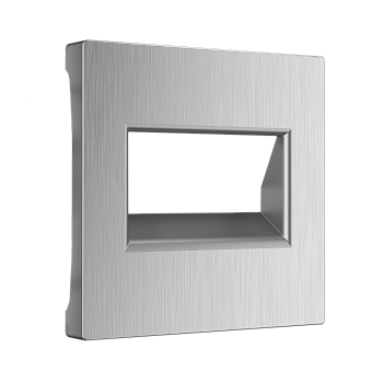 Накладка для двойной розетки Еthernet RJ-45 (серебряный рифленый) СУ IP20 Werkel