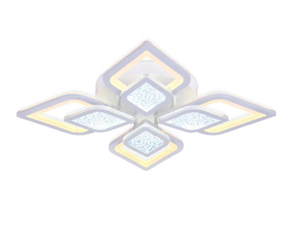 Потолочный светодиодный светильник с пультом FA4285/4+4 WH белый 3000K/4200K/6400K 82W 610*610*90 (ПДУ РАДИО 2.4G) Ambrella Light