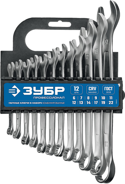Набор комбинированных гаечных ключей 12 шт, 6 - 22 мм, (B) ЗУБР