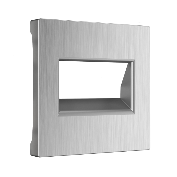 Накладка для двойной розетки Еthernet RJ-45 (серебряный рифленый) СУ IP20 Werkel