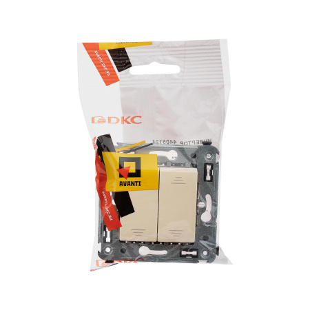 Перекрестный переключатель двухклавишный в стену, "Avanti", "Ванильная дымка" DKC