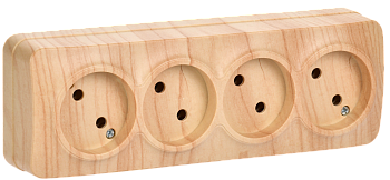 Розетка четырехместная ОУ РС24-2-ХС без з/з 10А GLORY сосна IEK Розетка четырехместная ОУ РС24-2-ХС без з/з 10А GLORY сосна IEK