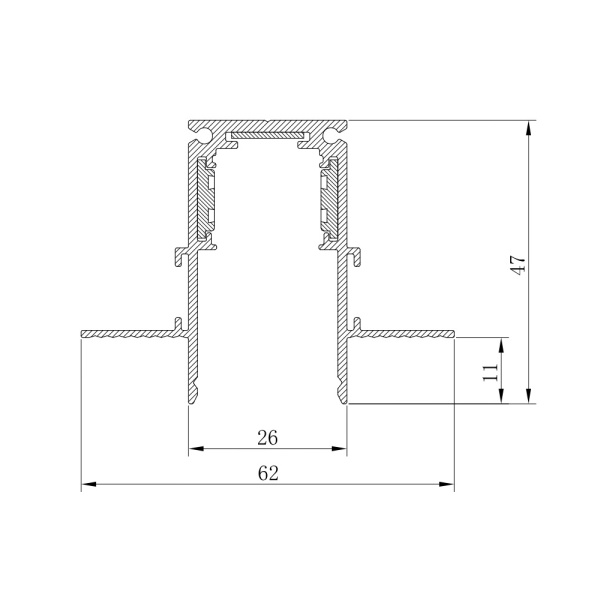 Шинопровод для низковольтных трековых светильников, черный, 2м, CABM1001