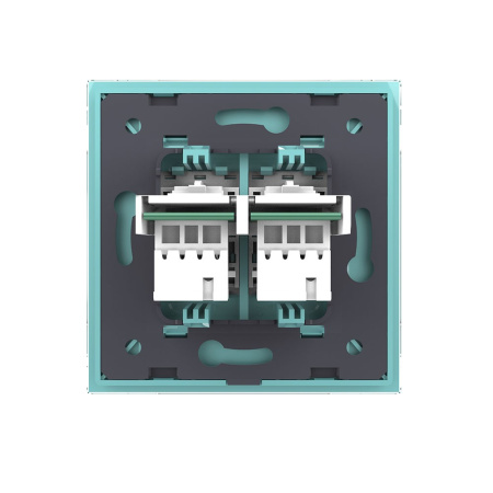 Розетка телефон двойная Зеленая Livolo