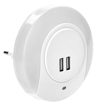 LIGHTING Светильник-ночник светодиодный 001 круг с USB разъемом и датчиком освещенности 220В IEK