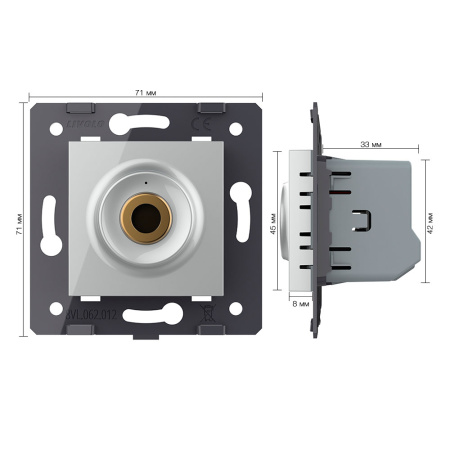 Бесконтактный выключатель, сухой контакт, цвет серый (механизм) Livolo