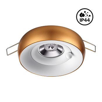 Св-к встр.влагозащ.IP44 GU10 50W 220V WATER белый/матовое золото NOVOTECH