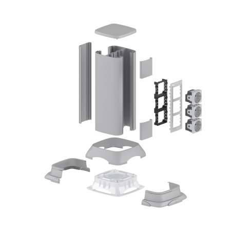 Миниколонна алюминиевая 0,35 м, цвет темно-серебристый металлик DKC