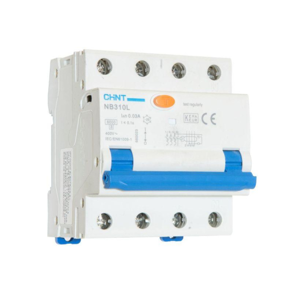 Дифференциальный автоматический выключатель NB310L/3N 3П+N 20А 30мА, тип АС, х-ка С, 6кА CHINT