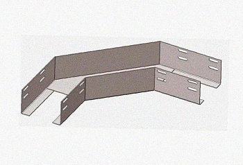 Лоток угловой перфорированный КГ 100х25-90 УХЛ1 поворот на 90, оцинкованный лист S1,0