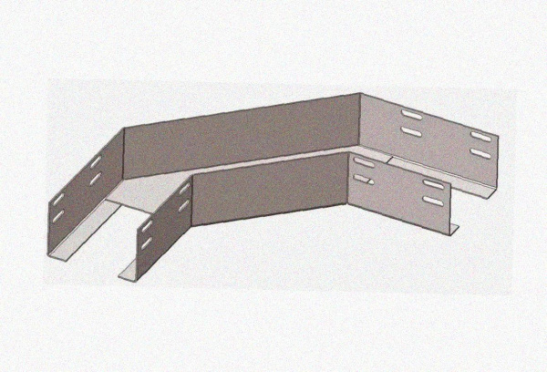 Лоток угловой перфорированный КГ 100х25-90 УХЛ1 поворот на 90, оцинкованный лист S1,0