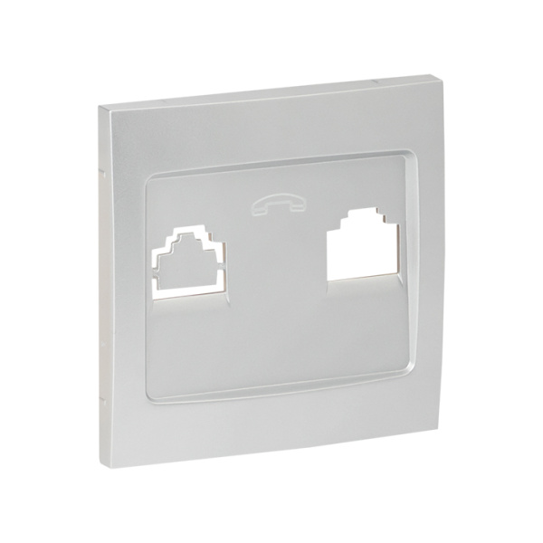 Валенсия Лицевая панель розетки Phone 1-местная сталь EKF