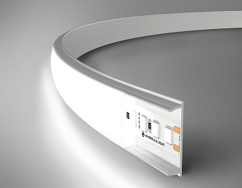 Алюминиевый профиль накл.гибкий белый/матовый рассеиватель 2000*18*4, 2 заглушки, 4 крепл. в комплекте (для ленты до 15мм) Ambrella Light