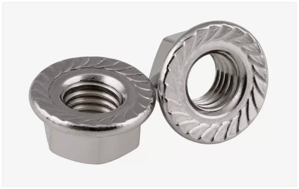 Гайка с насечкой, препятствующей откручиванию оцинкованная М6 (DIN 6923) (100 шт/уп) Промрукав