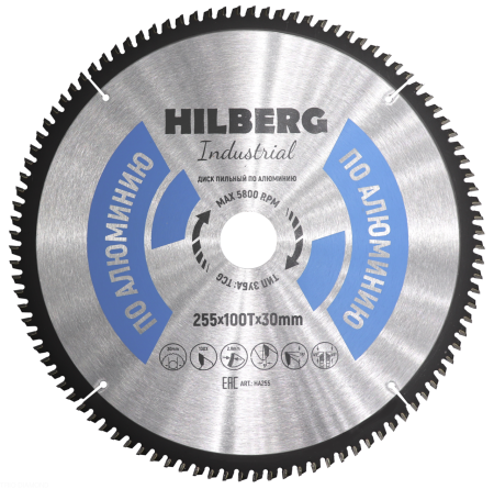 Диск пильный Industrial Алюминий 255*30*100Т HA255 Hilberg