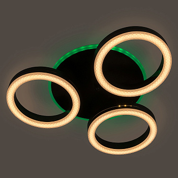 Светильник потолочный с/д GSMCL-Smart60 65w Centurion-2 черный RGB (1/5) (3кр) 3000-6500K 4235Лм 495*260*95мм с пультом (800360) (1/5) General